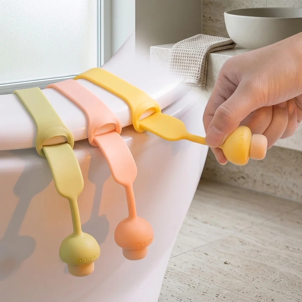 Toilet Flipper Silicone Lift Toilet Lid Toilet Seat Pull Ring Sanitary and Anti Dirt Hand Bathroom Seat Lifter Accessories 1/4pc