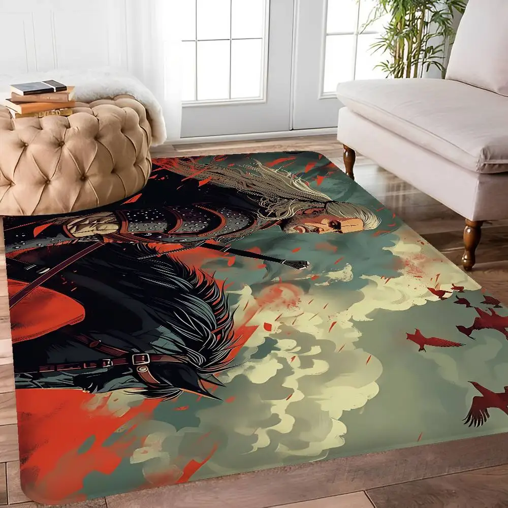 Fantasy Game T-The W-Witcher Bathroom Mat Anti-slip Absorb Water Long Strip Cushion Bedroon Mat Welcome Doormat