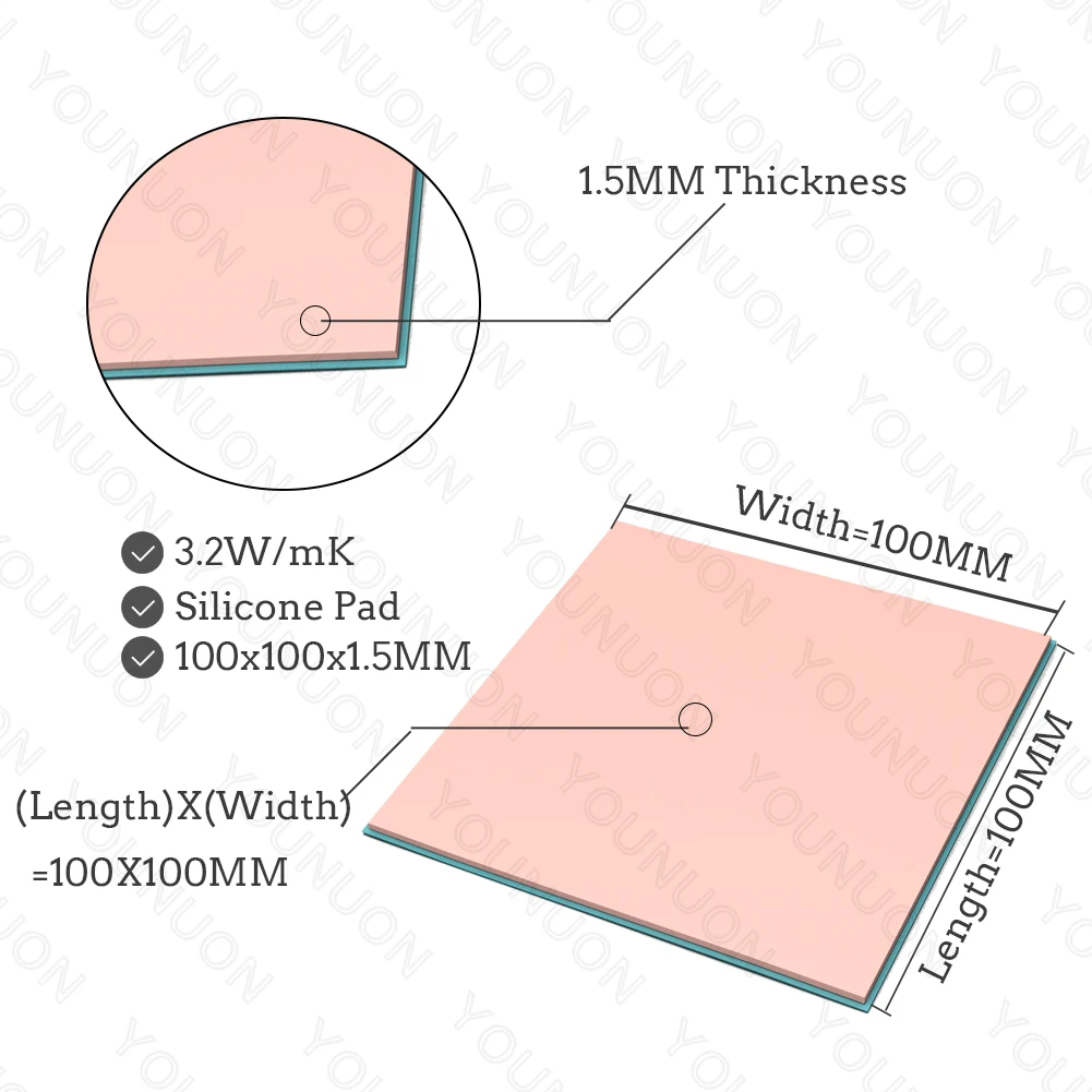 2PCS 100X1.5MM Pink