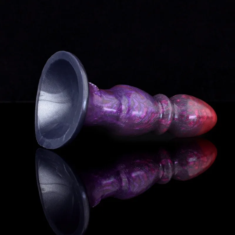 Plug anale a forma di perline Masturbatore in silicone morbido Dimensioni manuali compatte Massaggiatore per stimolazione anale Potente ventosa Novità per adulti