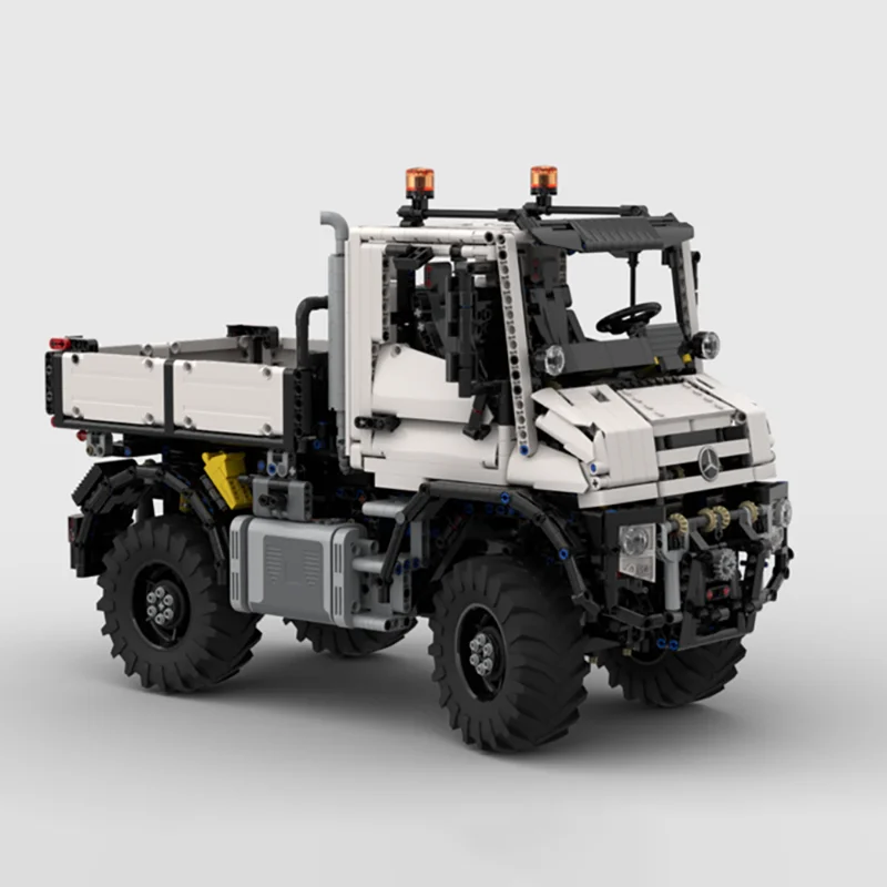 MOC Unimog U535 Agrar Retro Tractor Trailer Model DIY Creative Ideas Toy for Kids Birthday Gift Technology Blocks