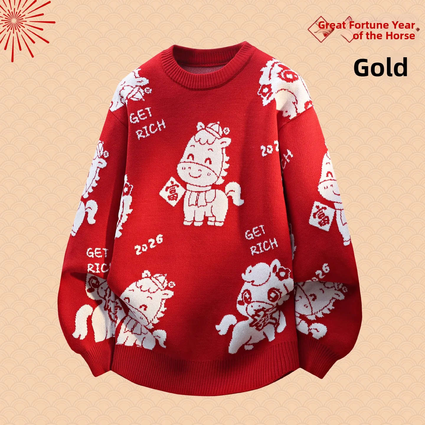 

Красный утепленный свободный вязаный свитер для мужчин с мультяшной вышивкой, зимний, модный, теплый, повседневный, из смеси полиэстера и нейлона