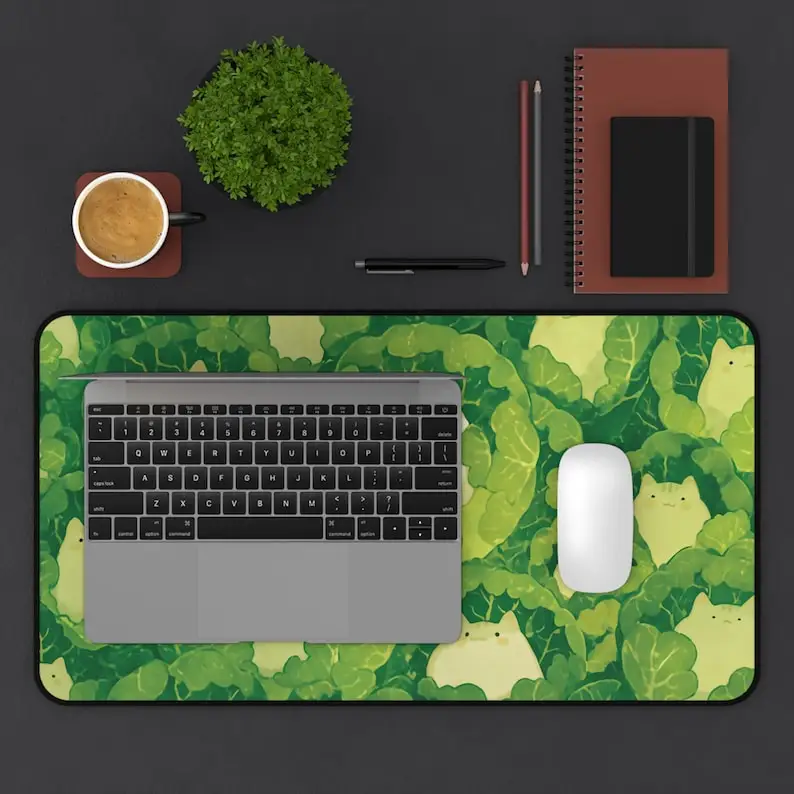 

Коврик для мыши с милым котом внутри капусты, большой резиновый противоскользящий коврик для ПК, настольные аксессуары, коврик для мыши для офиса и геймера, коврики для клавиатуры, декоративный коврик