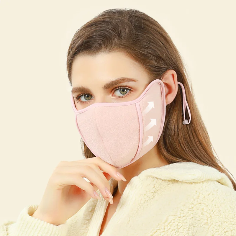 Winter Warm Mask Women Thicke Fleece Thermal Face Cover Windproof Dust-Proof Coldproof Mask Outdoor Running Sports Cycling Masks