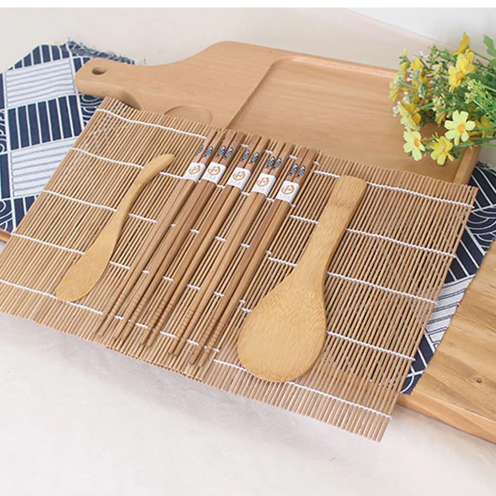 

9 Pcs Customized Sushi Chopstick Drying Maker Tool Wooden Roller Making Utensils