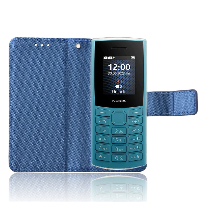 Fit in Nokia 105 4G 2023 Diamond Pattern Luxury skin PU Leather Strap Suitable for Nokia 105 4G Nokia 105 2G 2023 leather case