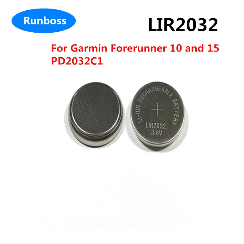 1-10PCS 3.6V 70mAh LIR2032 PD2032C1 Battery for Garmin Forerunner 10 and Forerunner 15 Li-ion Rechargeable Battery Need Charger