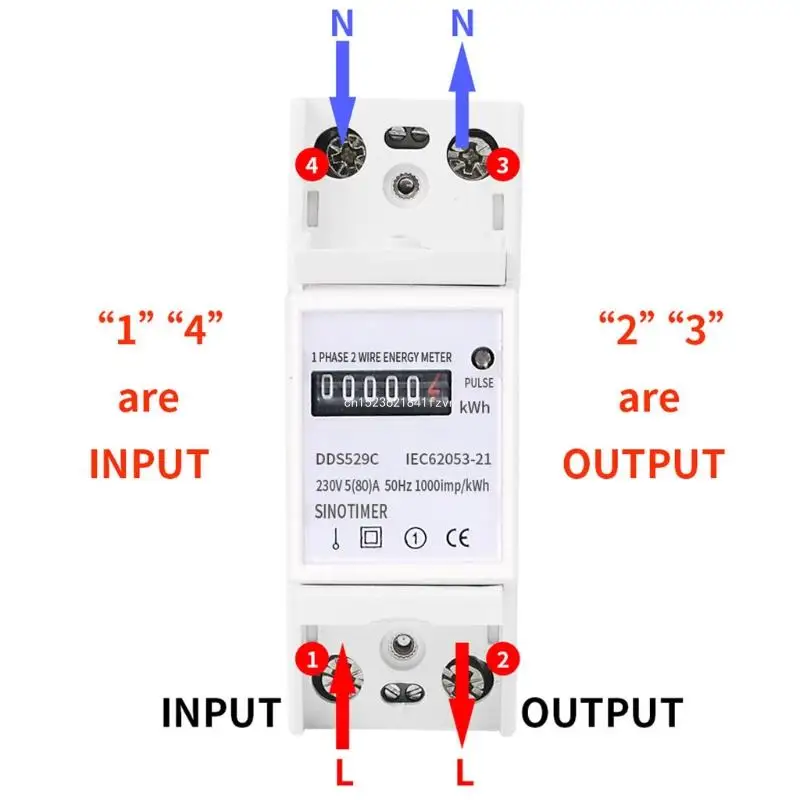 Single Phase Energy Meter 230V 5(80) A Electric KWh Meter Watt Meter DIN-rail Dropship