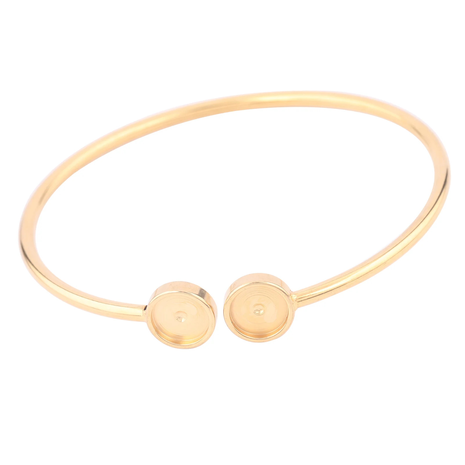 2pcs Stainless Steel 58mm Bendable Cuff Bracelet Base Settings Rose Gold 8mm Cabochon Bangle Bezel Blanks Diy jewelry Findngs image 4