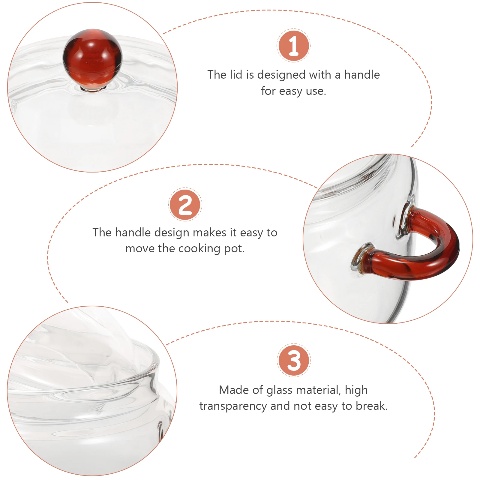 

High Borosilicate Glass Stew Pot Double Ear Design Heat Resistant Cooking Pot Transparent Lid Kitchenware High Borosilicate