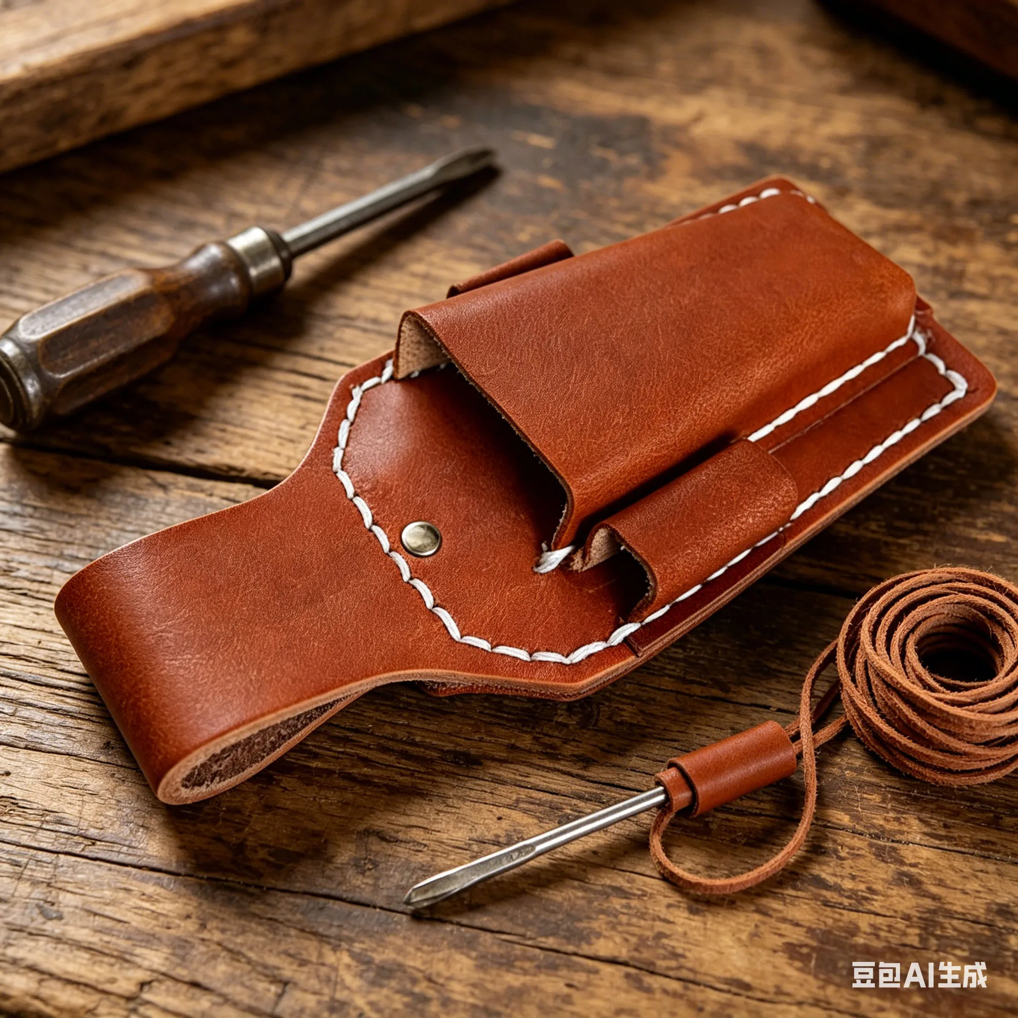 

Electrician Pliers Storage Cover Cowhide Leather Tool Case With Double Groove Belt Tool Bag With Rivet Design Waist Tool Pouch