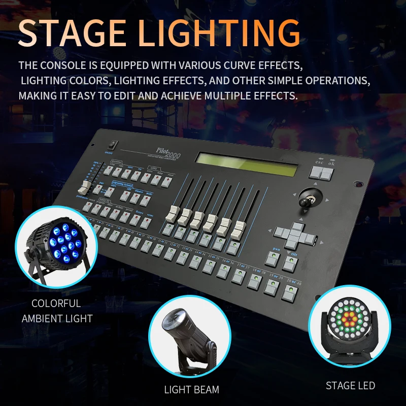 Extreme engine Pilot2000 Dmx512 Console Stage Light Dj Controller for Dmx Moving Head Led Wash Par Disco Leds Control Pilot 2000