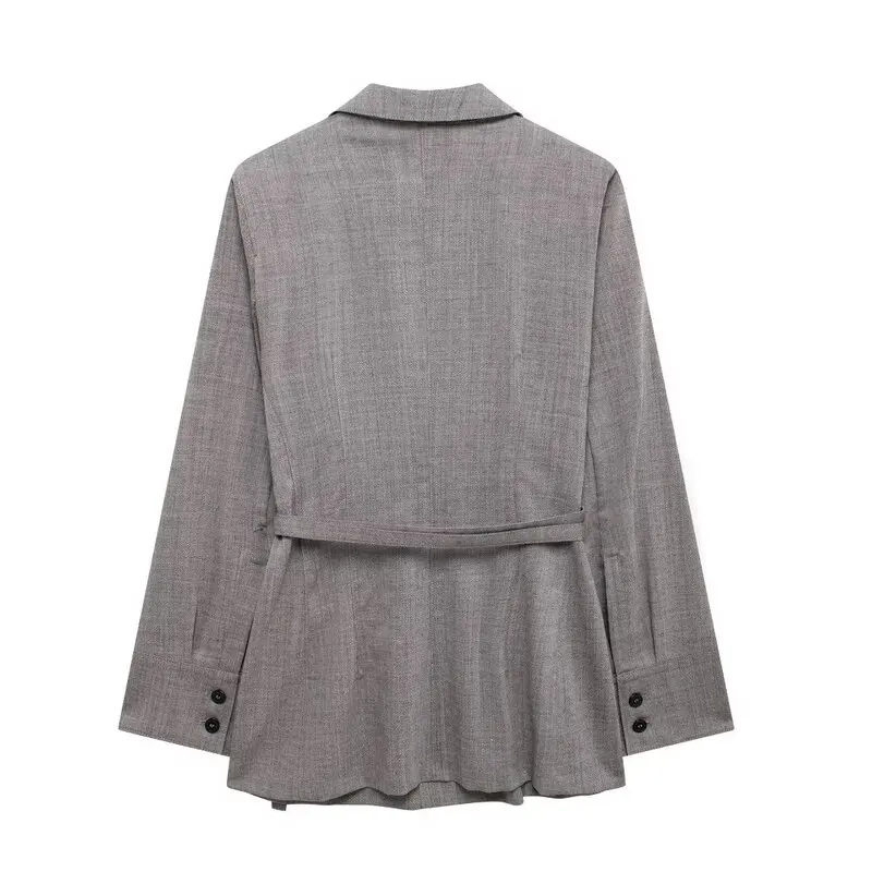 

Autumn 2024 Women's Design Slim Fit Versatile Belted Suit Jaet New Arrival Long Sve Regular Length Faionable Outerwear