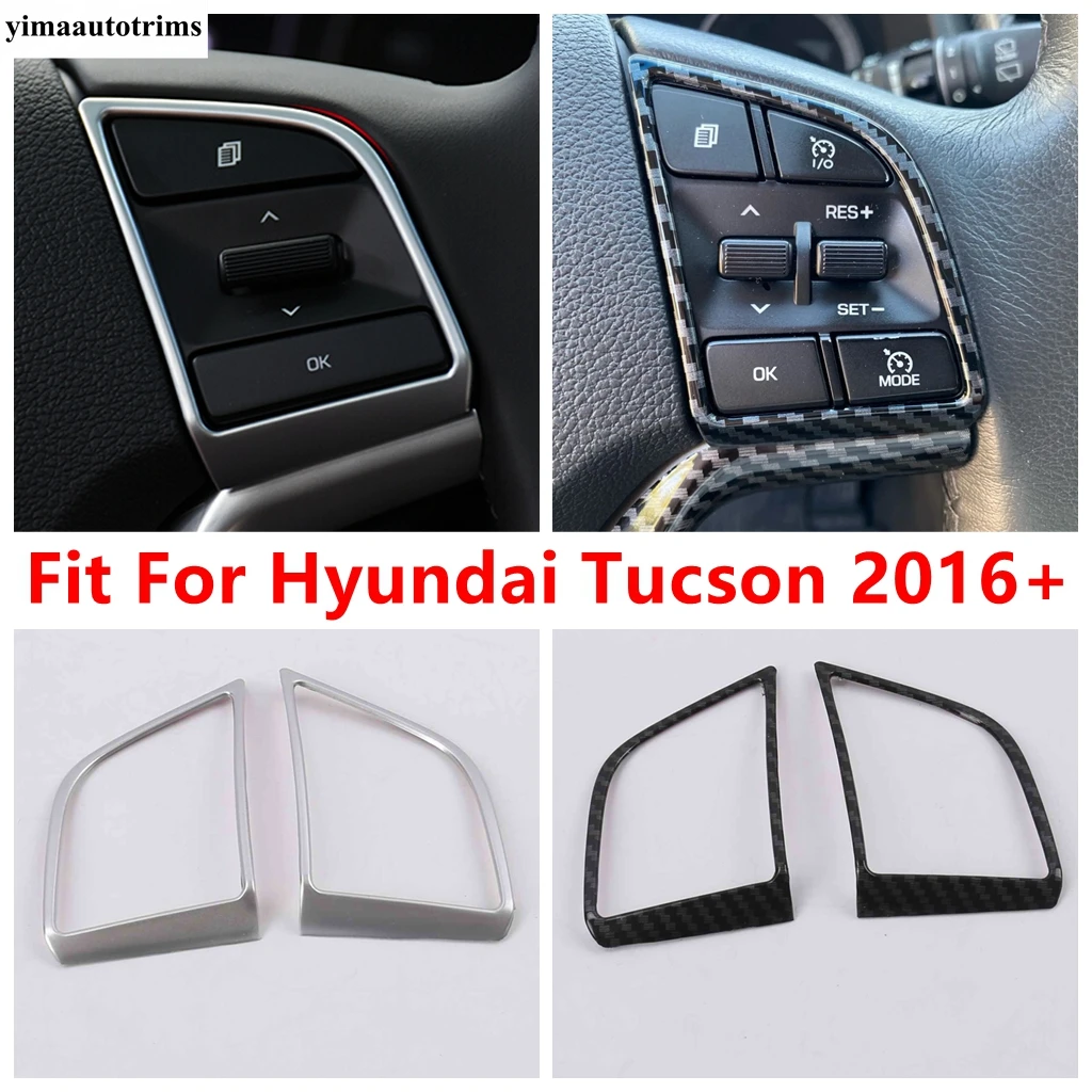 

For Hyundai Tucson 2016 - 2020 Car Steering Wheel Button Frame Panel Decoration Cover Trim ABS Matte / Carbon Fiber Accessories