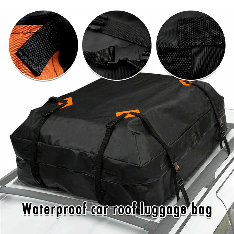 Car Rooftop Bag 420D Waterproof Cargo Bag Universal Oxford Cloth Luggage Storage Cube Bag For Travel Camping Luggage Organizer