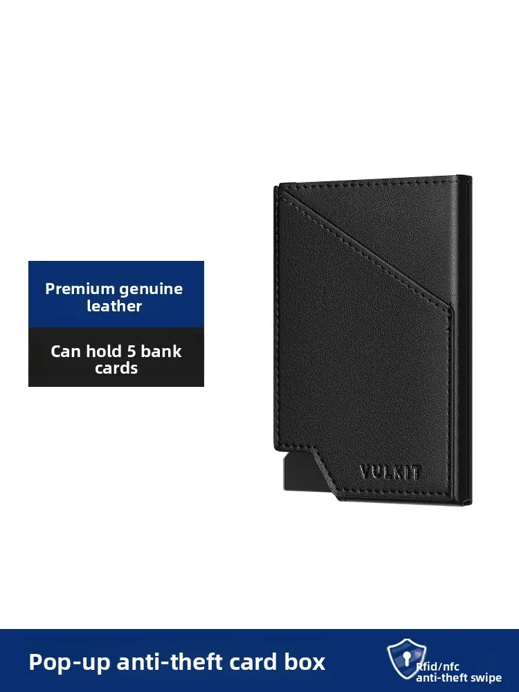 vulkit-genuine-leather-men's-wallet-rfid-anti-theft-card-holder-multi-slot-document-card-case-auatic-up-card-holder