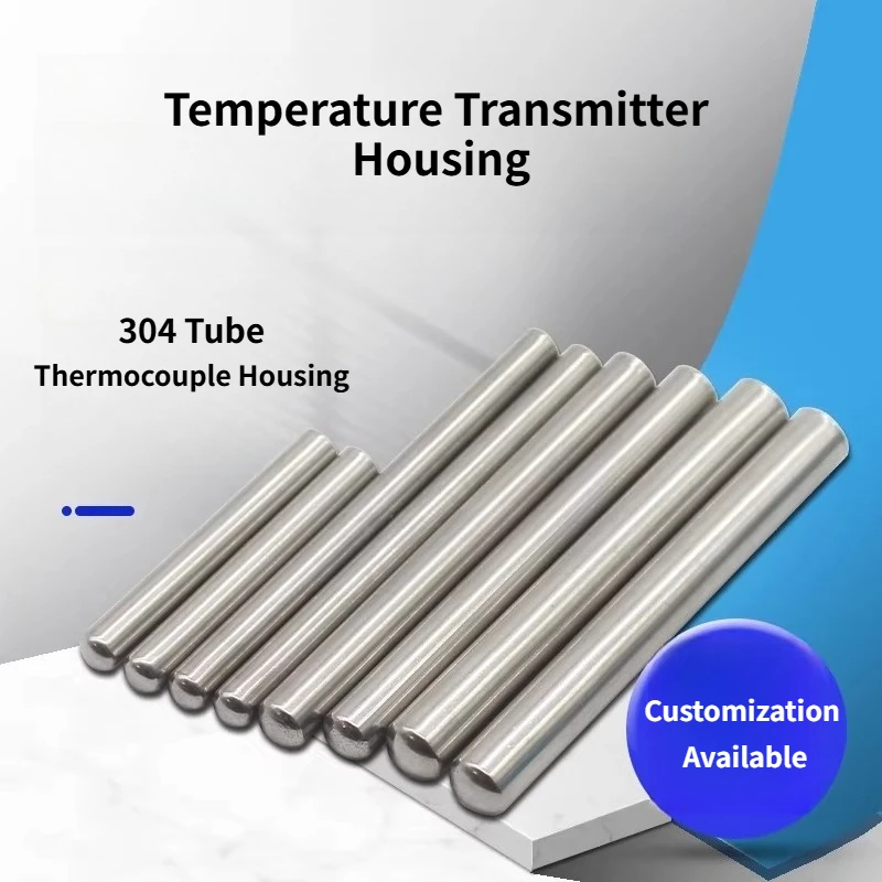 50PCS 304 Stainless Steel Single-ended Housing for PT100 Platinum RTD & Thermocouple, Small Diameter Protection Tube
