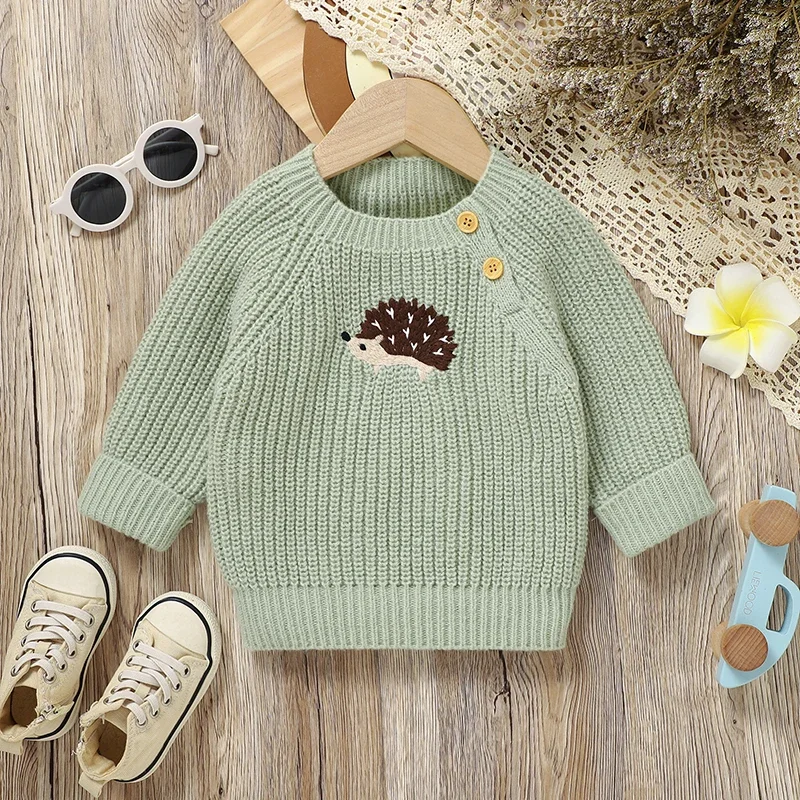 Baby Sweaters Knitted Newborn Girl Boy Pullover Long Sleeve Autumn Infant Children Clothing Cute Cartoon Hedgehog Tops Outerwear