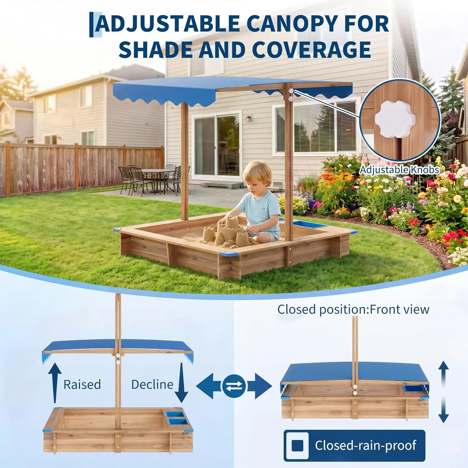 Kinder-Outdoor-Sandkasten, Spi – Kids Outdoor Sandbox Bewertung und Preis