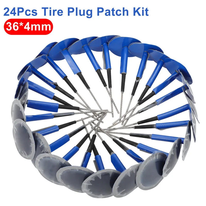 24pcs Mushroom Nail Tyre Film Tyre Cold Patch Film Rubber Tire Wheel Repair Parts Kit Integral Plug 36*4mm Nail