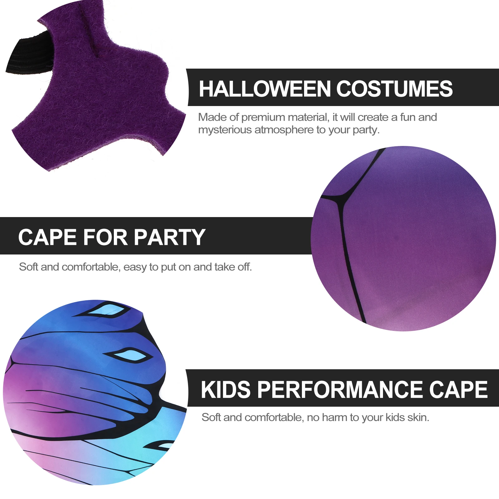 

2 pcs Wing Shape Cloak 'S Halloween Costume Cape Party Decor Soft Comfortable For Cosplay Stage Performance Gift