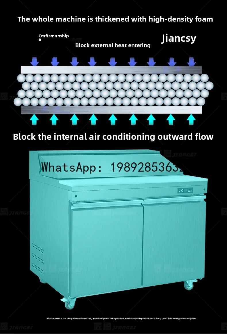 

BB Salad Cabinet Commercial Salad Cabinet Slotted Fruit Fishing Display Refrigerated Fresh-keeping Cabinet