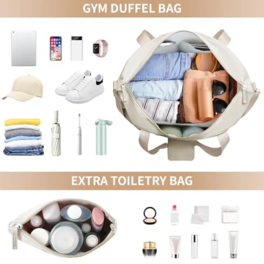 Gym Bag for Women, Personal Item Travel Bag with Shoes Compartment for Trip Weekender Overnight Duffel Bag with Wet Pocket, Hos view 3