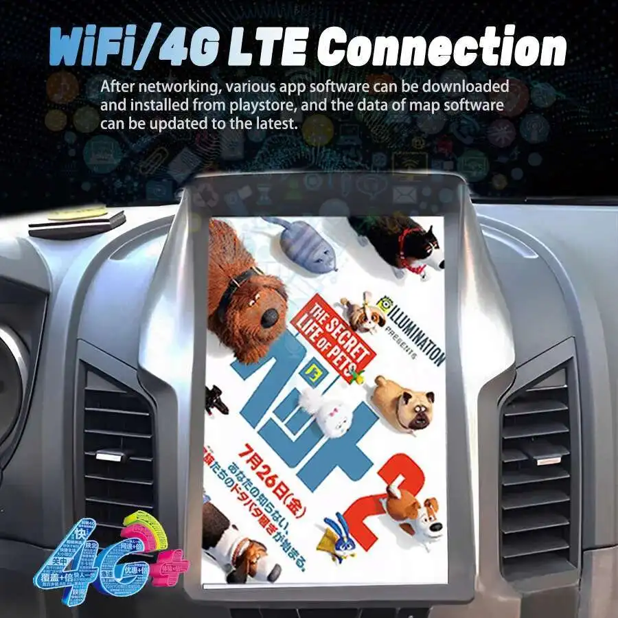 Pantalla Android 13 estilo Tesla de 256GB ROM para Ford Ranger 2012-2019 Radio de coche estéreo DSP Carplay navegación GPS reproductor de vídeo 2 Din
