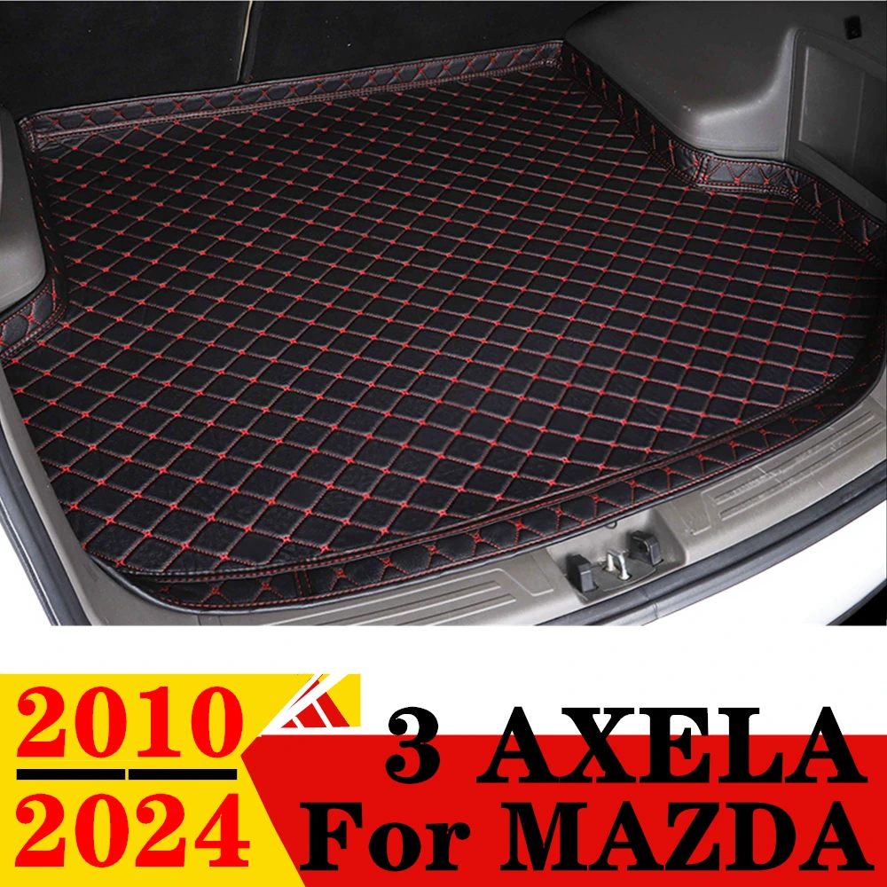 High Side Car Trunk Mat For Mazda 3 Axela 2024 2023 2022 2021-2011 2010 XPE Tail Boot Tray luggage Pad Rear Cargo Liner Carpet