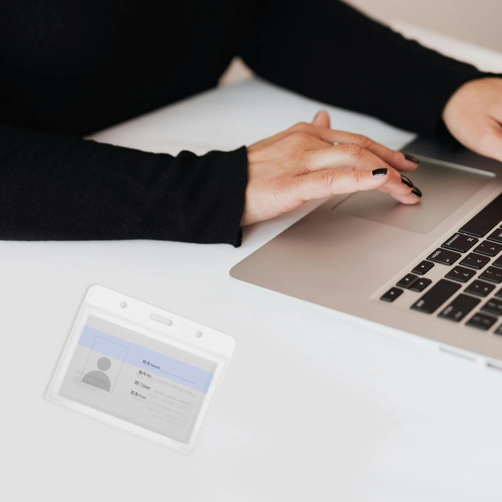 10Pcs Clear Card Holder ID Cards Sleeve Anti-scratch Working Cards Protector Plastic Badge Protector