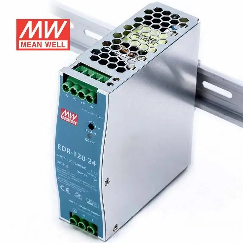 

Tai Wan MeanWell EDR-120-24 24V 5A 120W Single Output Industrial DIN RAIL AC-DC Switching Power Supply