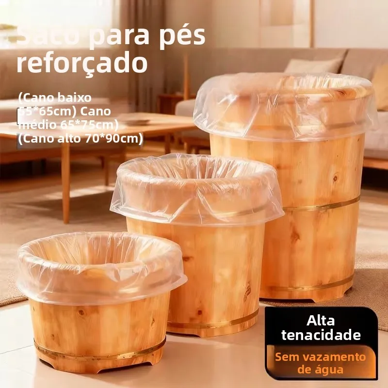 使い捨て厚手プラスチック足浴バッグマッサージ専用足浸しバッグ家庭用フットセラピー木製バケツ洗浄バッグ