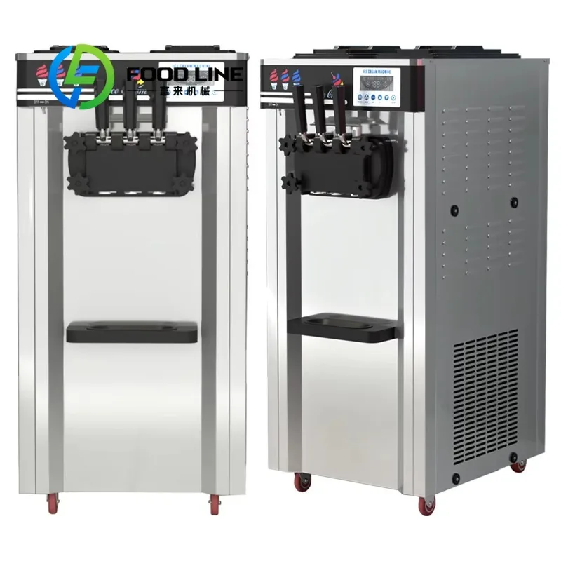 Ice Cream Making Machine Anti-Corrosion Internal Mixing Barrel Adapts Acidic Fruit Flavor Raw Ice Cream Mix Processing