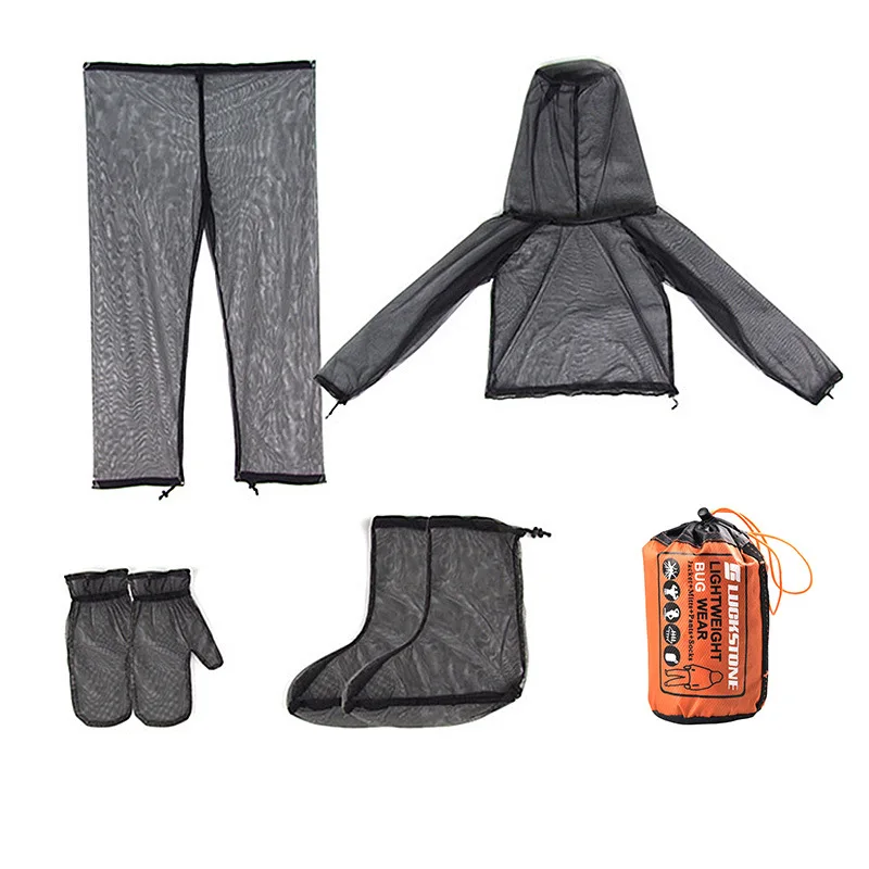 Mesh Kapuze Mücken schutz Anzug Outdoor Angeln Abenteuer insekten sichere Kleidung Set Camping Wandern Anti-Mücken-Biss Kleidung