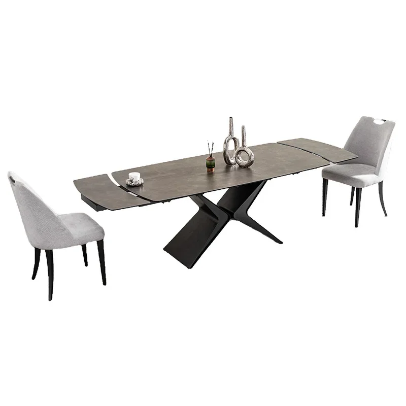 Italian telescopic dining table Modern simple small apartment household high-end light luxury rectangular
