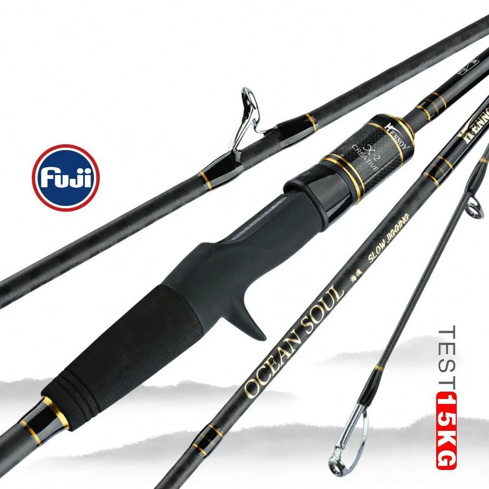 CASTSOON 602 Ocean Soul Fuji Casting Jig Rod Slow Jigging Rods Carbon Fiber Octopus Boat Fishing Ml M Powerful 30-200G Black