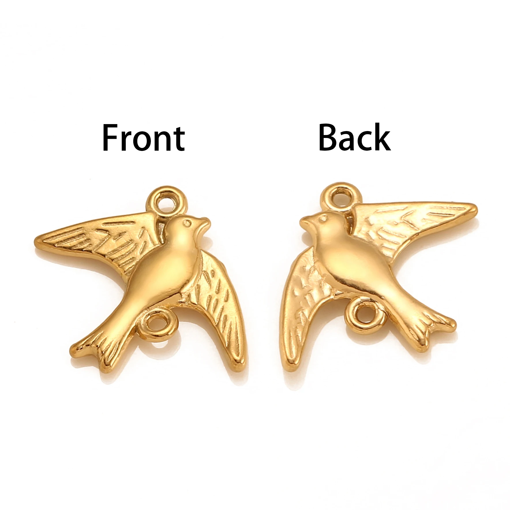 3pcs/Bag Peace Dove Charms for Jewelry Stainless Steel Bird Charms Connectors DIY Necklaces Bracelet Earrings Accessories Making