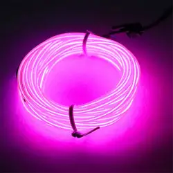 Led Strip Lamp Light Emitting Piece Electroluminescent Wire Decoration Decorative Fluorescent Tape Battery Box Set Flexible