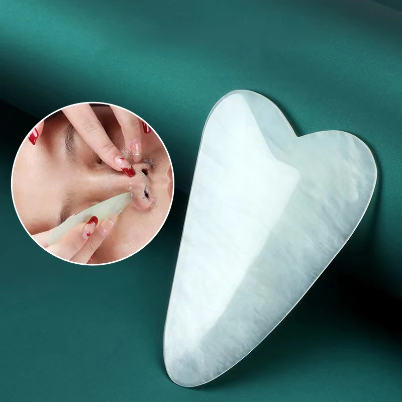 Ultra-Thin Jade Blackhead Guasha Stone Massage Face Lift Tools Natural Rose Quartz Gouache Scraper Jade Gua Sha Board For Face