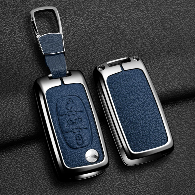 Passende Legierung Leder Autoschlüssel-Hülle für Peugeot 207 307 308 407 607 807 Für Citroen C2 C3 C4 C5 C6 C8 Zubehör – Detail 13