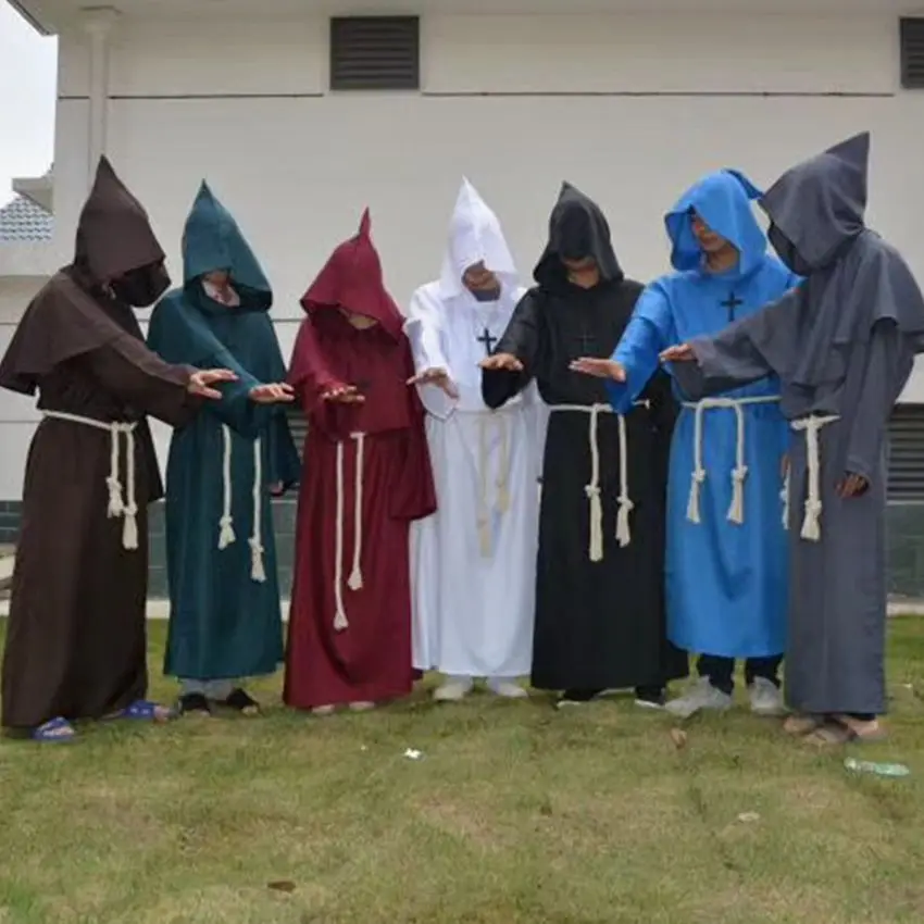 

loween Cosplay Medieval Monk Robe Wizard Priest Costume Stage Traditional Chinese Clothing Women's Faion Spring