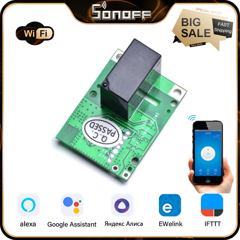 SONOFF RE5V1C Relay Module 5V WiFi DIY Switch Inching/Selflock Working Modes APP Voice Remote Control For Alexa Google Home