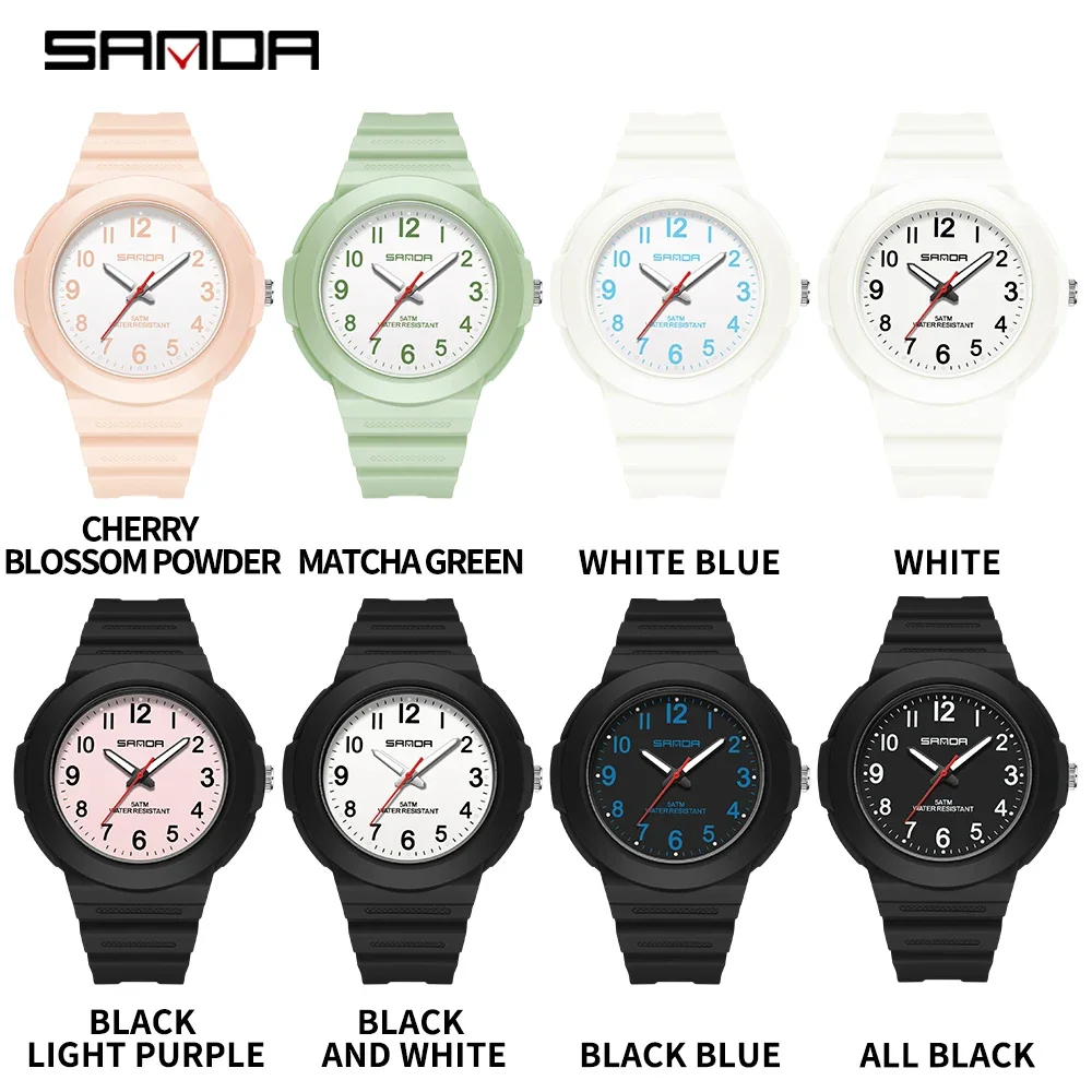 Sanda 9051-reloj electrónico de cuarzo clásico, versátil, resistente al agua y Simple, para niños, estudiantes, hombres y mujeres