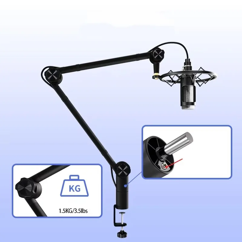 

Microphone Stand Desktop Adjustable Folding Lazy Arm Live Streaming Singing Microphone Stand Anti Noise Shockproof