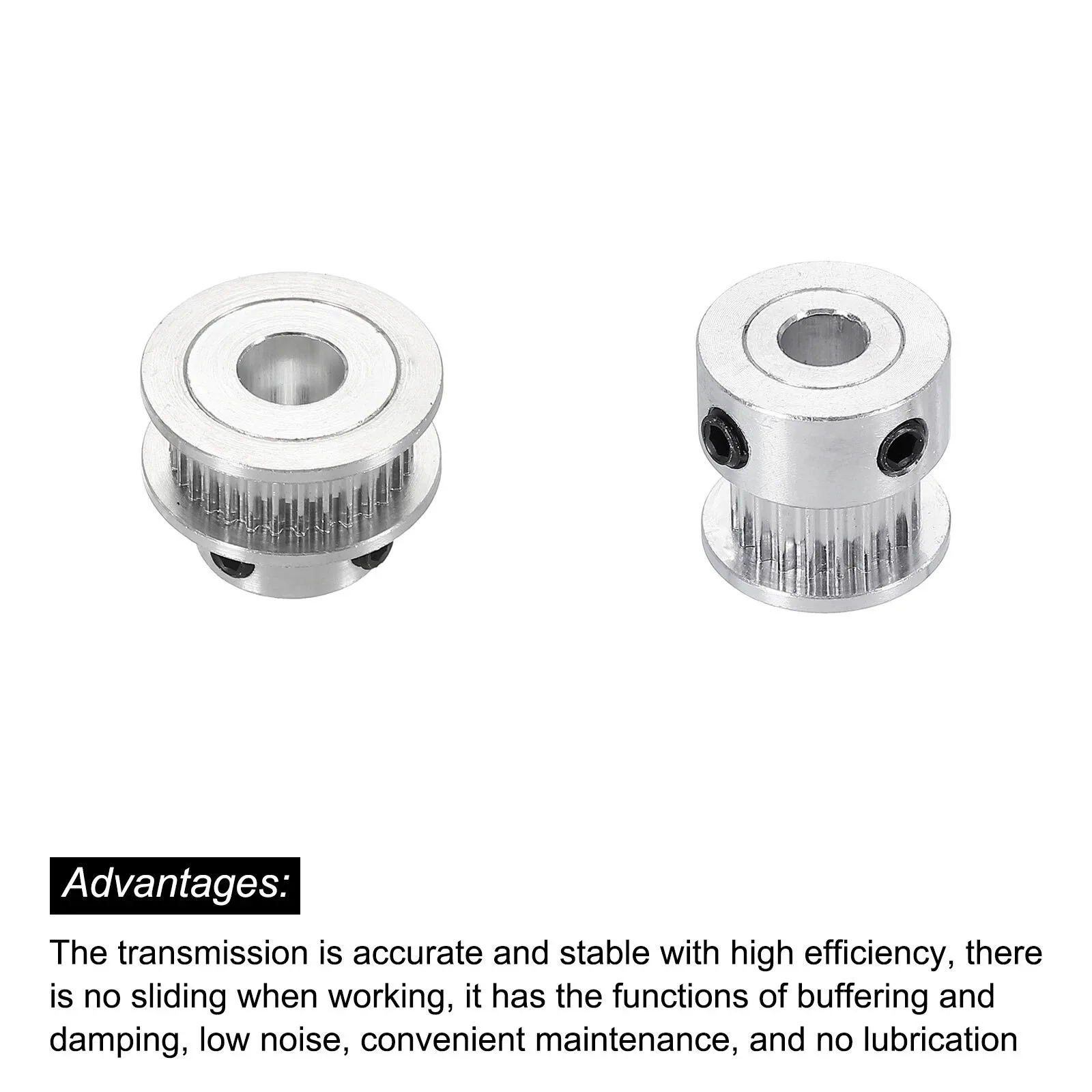 Synchronous Pulley Pair 20T 30T 8mm Inner Diameter Aluminum Wheels with Matching Belt and Installation Wrench for Motion Control
