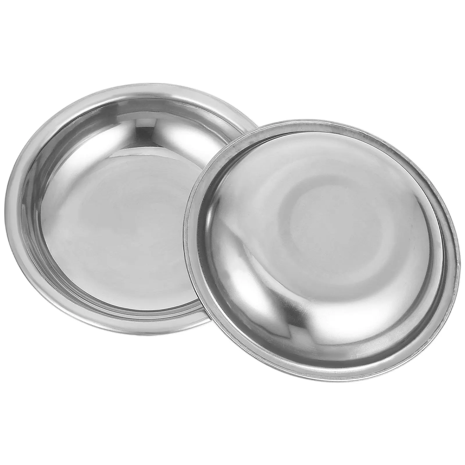 2pcs Stainless Steel Weighing Pan Dishes Laboratory Powder Scale Digital Weighting Bowl Jewelry Tray Round Platter Metal Trays