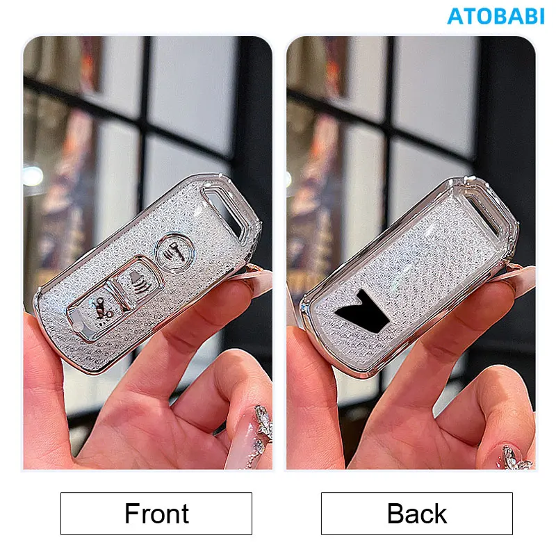 كريستال نمط بولي TPU غطاء مفتاح السيارة عن بعد Fobs حقيبة لهوندا دراجة نارية K01 K35 KOR K77 ADV SH 150 فورزا 300 350 PCX150 PCX160