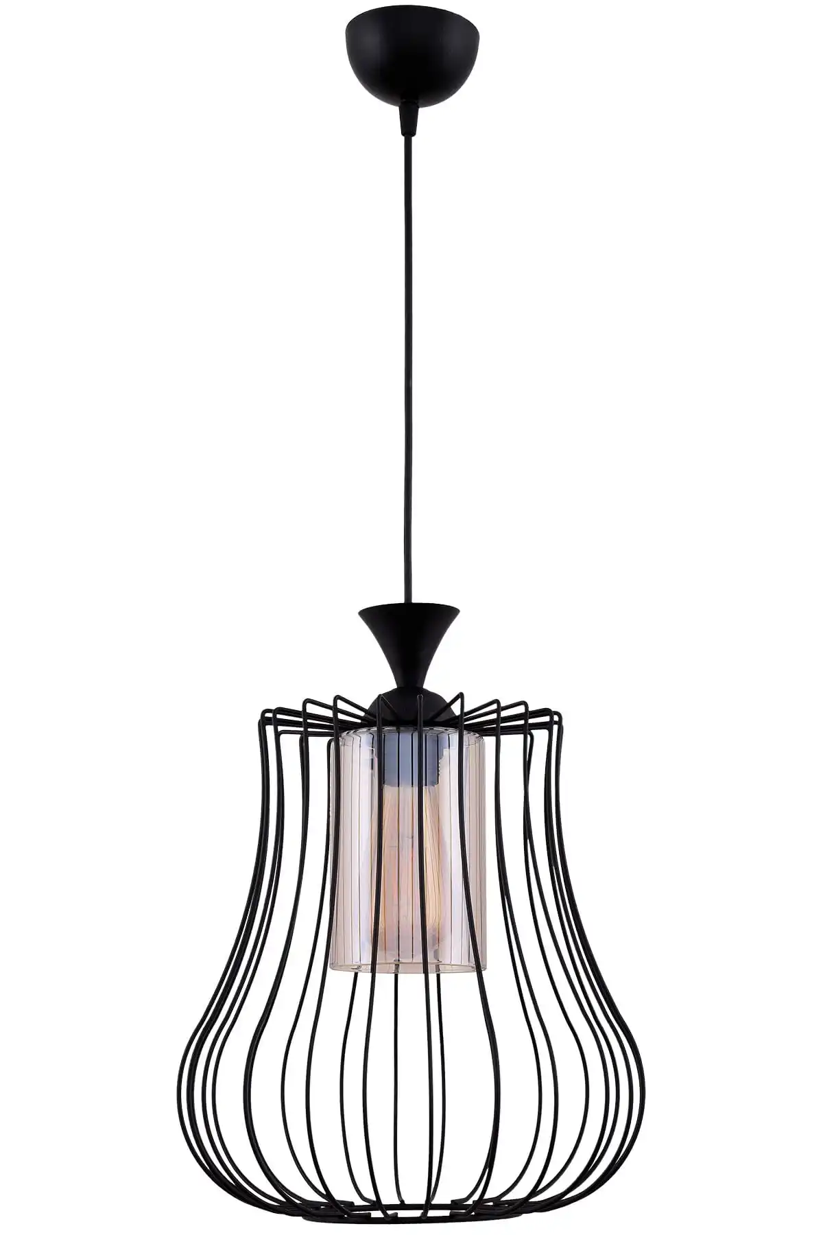 DOLBOVI Deren single large black glass chandelier 210 002