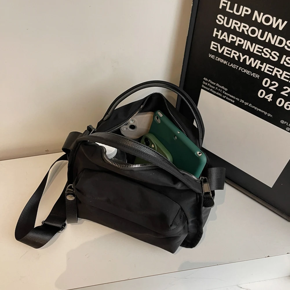 المرأة حقيبة كتف بسيطة سعة كبيرة حقيبة كروسبودي عادية سستة إغلاق أكسفورد القماش حقيبة يد السفر التسوق تاريخ العمل حقيبة