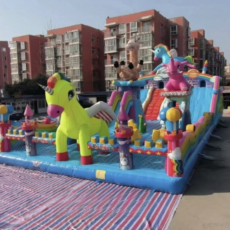 Large inflatable castle outdoor trampoline toy manufacturer inflatable slide shopping mall atrium stall naughty castle